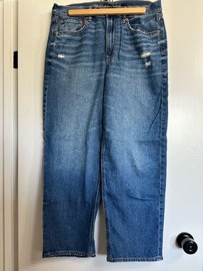American Eagle Super High Rise Baggy Straight Jeans | Size 12 Short
